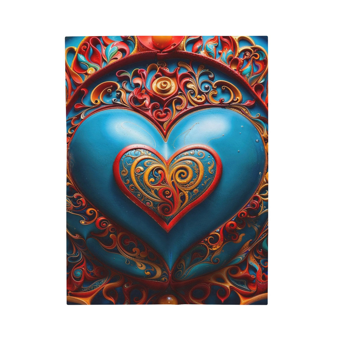 Ornate Heart Mandala - Velveteen Plush Blanket - All Over Prints - g(0D·IO) - 30" × 40" - -