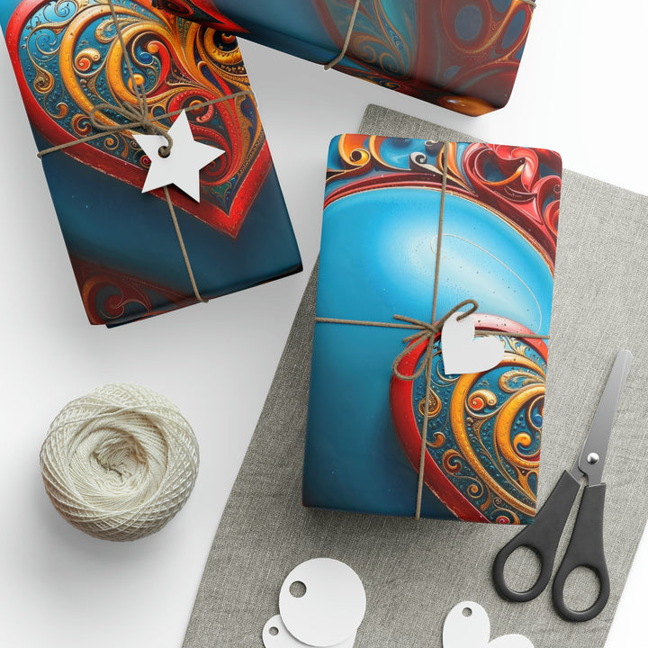 Ornate Heart Mandala - Wrapping Paper - Home Decor - g(0D·IO) - 30" x 180" - Matte -