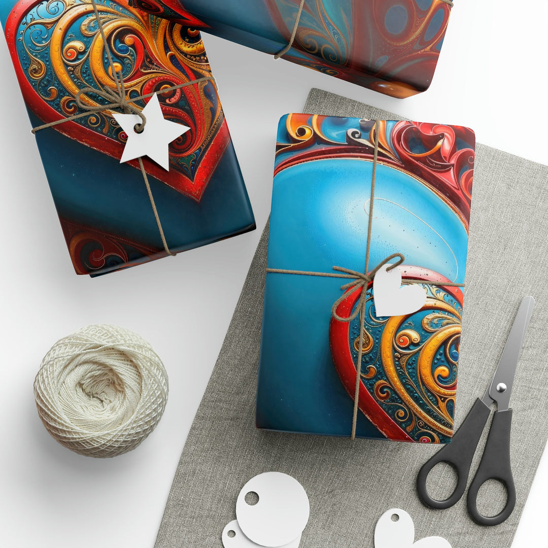 Ornate Heart Mandala - Wrapping Paper - Home Decor - g(0D·IO) - 30" x 180" - Matte -