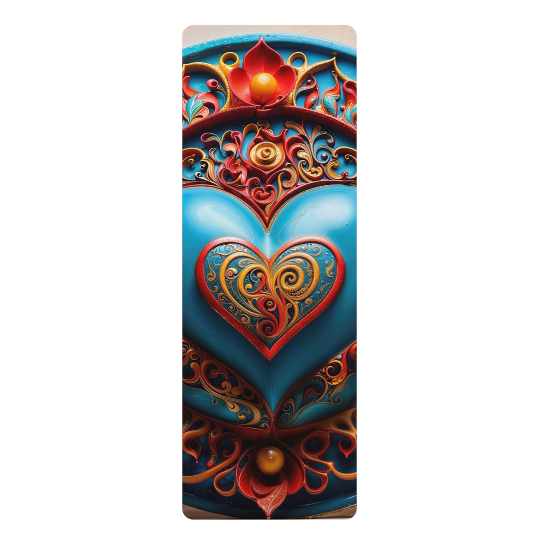 Ornate Heart Mandala - Yoga Mat - Home Decor - g(0D·IO) - 24” x 68” - -