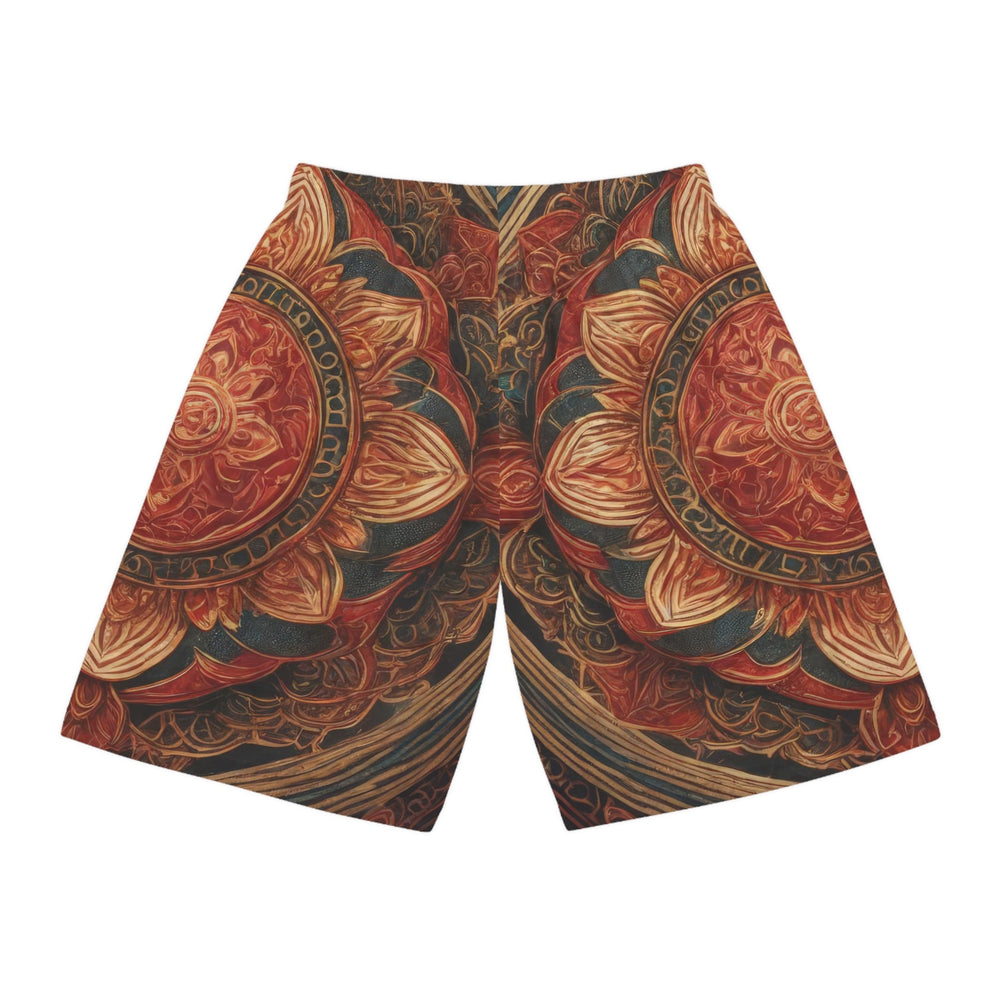 Ornate Lotus Mandala - AOP Basketball Shorts - All Over Prints - g(0D·IO) - Seam thread color automatically matched to design - XS -