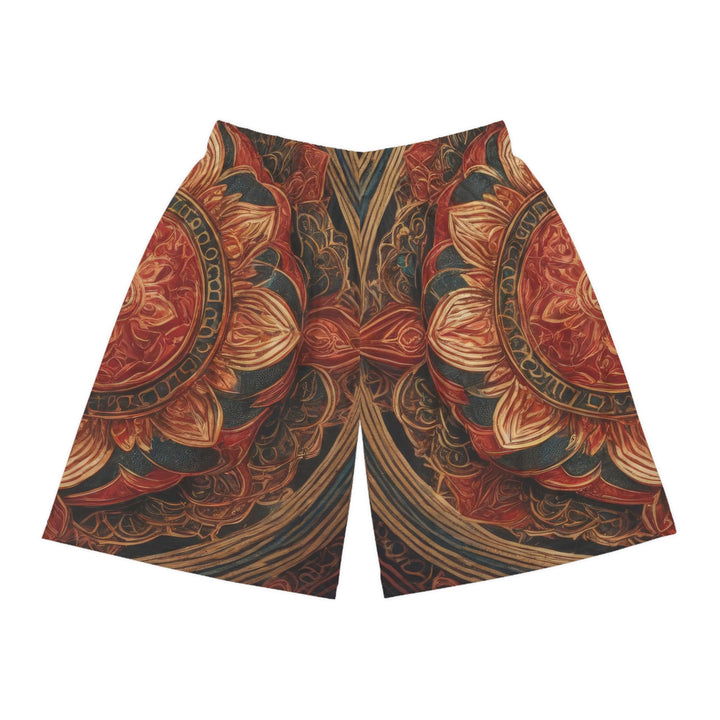 Ornate Lotus Mandala - AOP Basketball Shorts - All Over Prints - g(0D·IO) - Seam thread color automatically matched to design - XS -