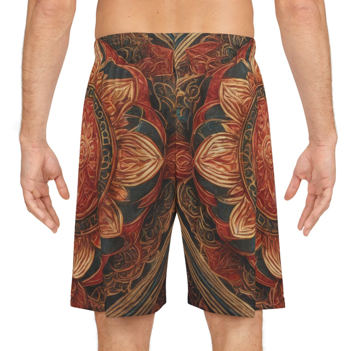 Ornate Lotus Mandala - AOP Basketball Shorts - All Over Prints - g(0D·IO) - Seam thread color automatically matched to design - XS -