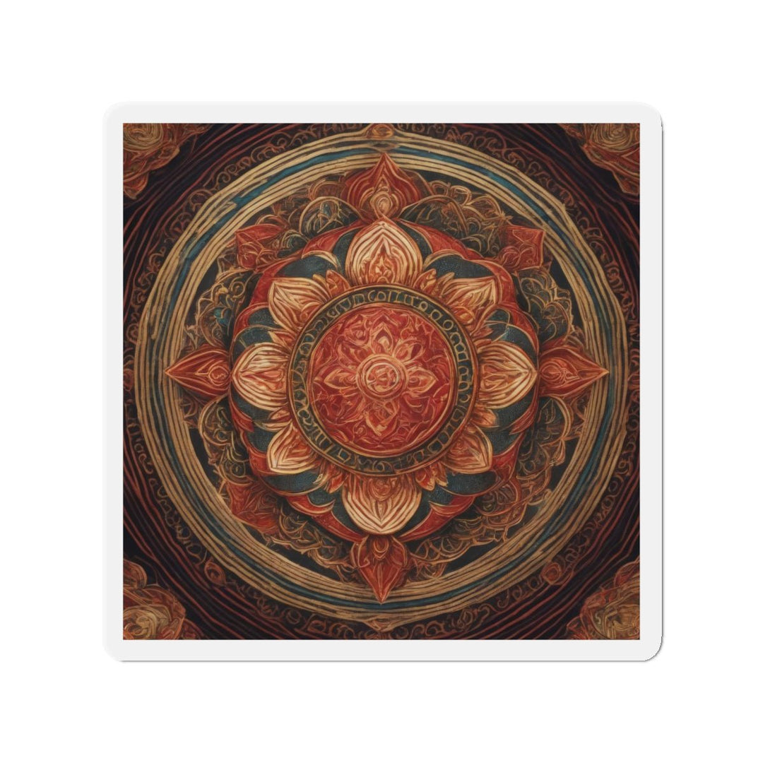 Ornate Lotus Mandala - Die-cut Magnet - Home Decor - g(0D·IO) - 5" x 5" - Die-Cut - 1 pc