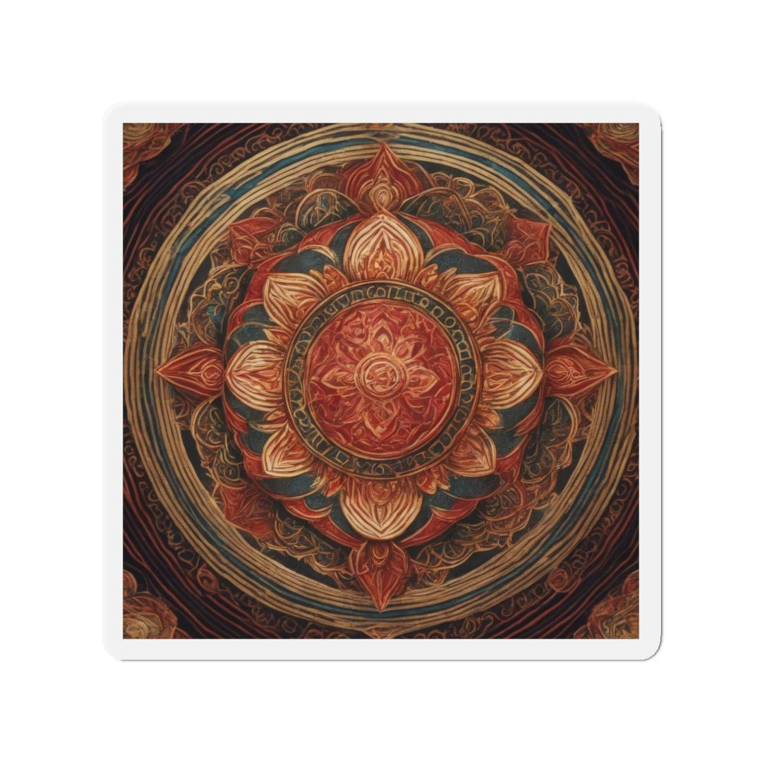 Ornate Lotus Mandala - Die-cut Magnet - Home Decor - g(0D·IO) - 3" x 3" - Die-Cut - 1 pc