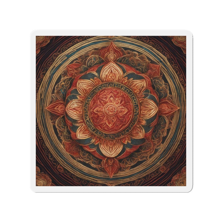 Ornate Lotus Mandala - Die-cut Magnet - Home Decor - g(0D·IO) - 3" x 3" - Die-Cut - 1 pc