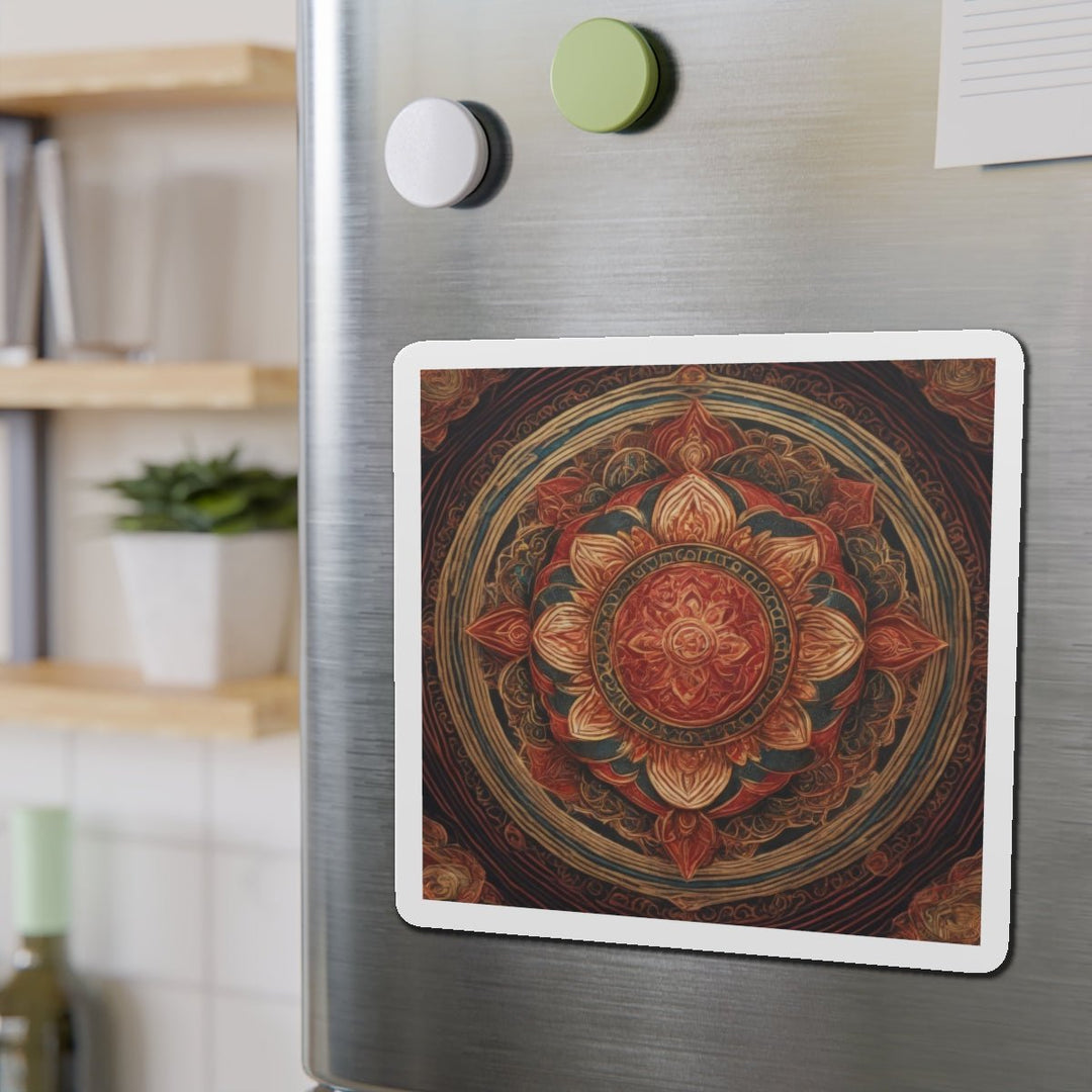 Ornate Lotus Mandala - Die-cut Magnet - Home Decor - g(0D·IO) - 6 × 6" - Die-Cut - 1 pc