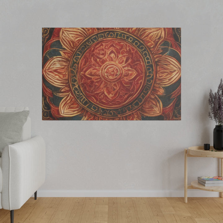 Ornate Lotus Mandala - Matte Canvas - Canvas - g(0D·IO) - 32" x 32" (Square) - 0.75'' -