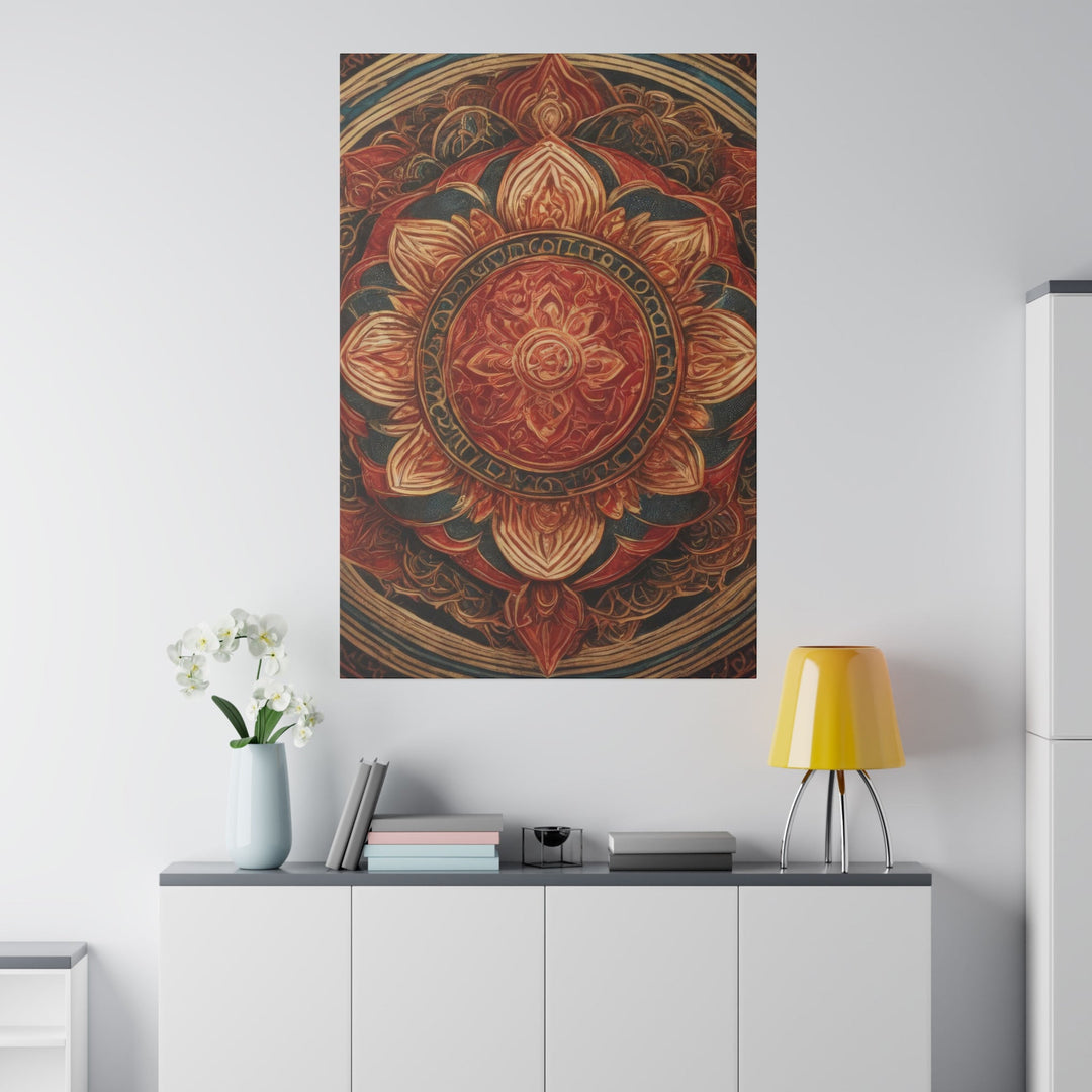 Ornate Lotus Mandala - Matte Canvas - Canvas - g(0D·IO) - 32" x 32" (Square) - 0.75'' -