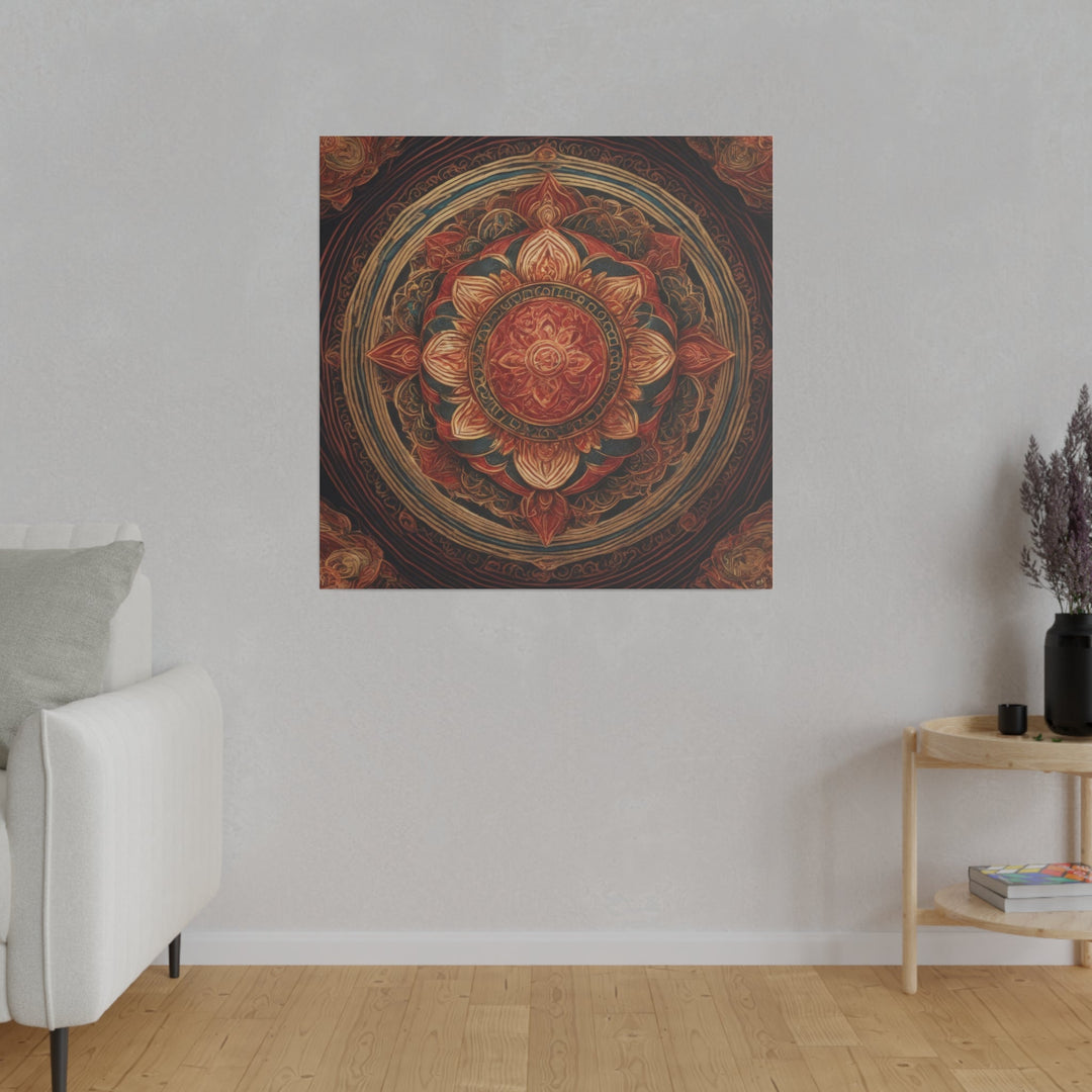 Ornate Lotus Mandala - Matte Canvas - Canvas - g(0D·IO) - 32" x 32" (Square) - 0.75'' -