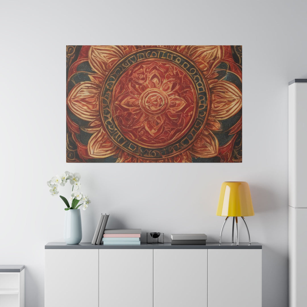 Ornate Lotus Mandala - Matte Canvas - Canvas - g(0D·IO) - 32" x 32" (Square) - 0.75'' -