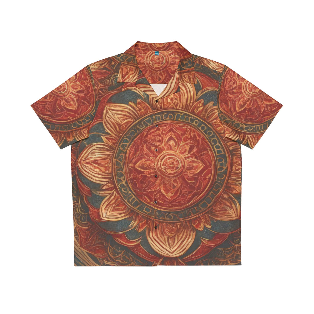 Ornate Lotus Mandala - Men's Hawaiian Shirt - All Over Prints - g(0D·IO) - S - Black -