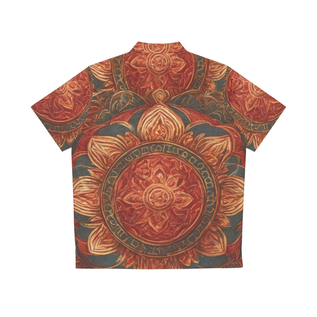 Ornate Lotus Mandala - Men's Hawaiian Shirt - All Over Prints - g(0D·IO) - S - Black -