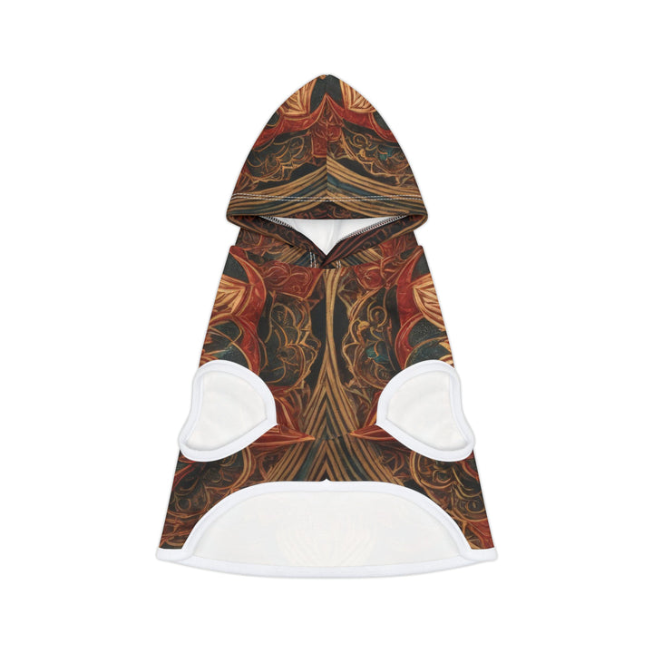 Ornate Lotus Mandala - Pet Hoodie - Pets - g(0D·IO) - XXS - White Rib -