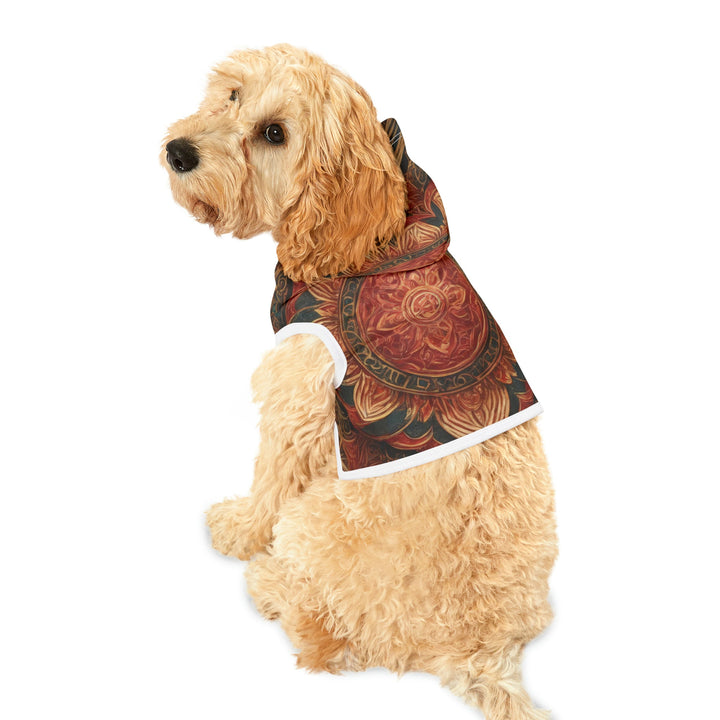 Ornate Lotus Mandala - Pet Hoodie - Pets - g(0D·IO) - XXS - Black Rib -