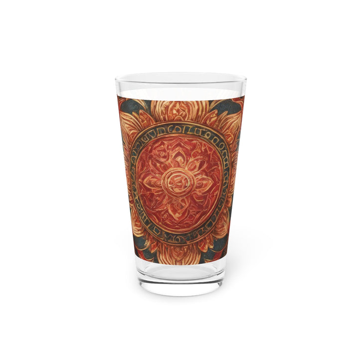 Ornate Lotus Mandala - Pint Glass - Mug - g(0D·IO) - 16oz - -