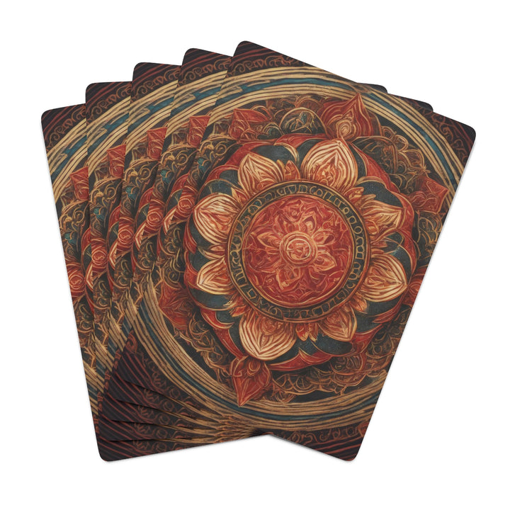 Ornate Lotus Mandala - Poker Cards - Paper products - g(0D·IO) - 2.47" x 3.47" - White - Semi Glossy