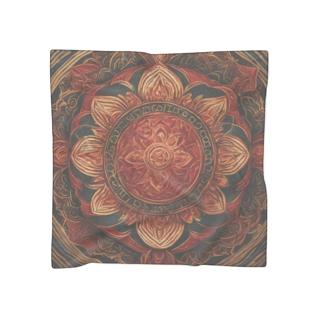 Ornate Lotus Mandala - Poly Scarf - Accessories - g(0D·IO) - Poly voile - 50" × 50" -