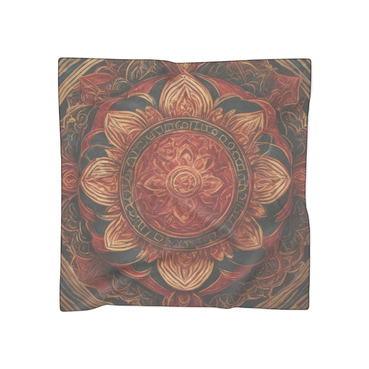 Ornate Lotus Mandala - Poly Scarf - Accessories - g(0D·IO) - Poly voile - 25" × 25" -