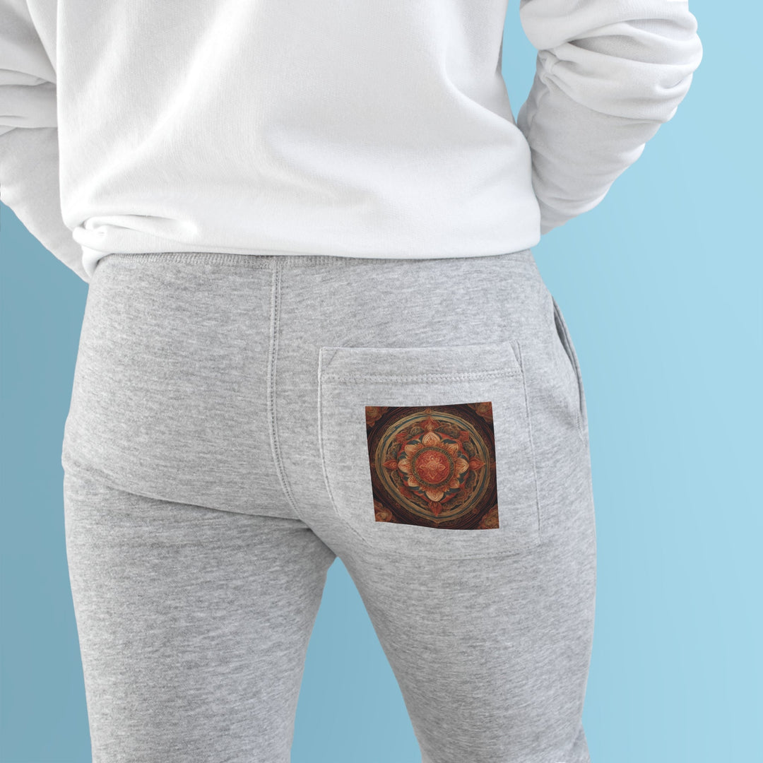 Ornate Lotus Mandala - Premium Fleece Joggers - Trousers - g(0D·IO) - Charcoal Heather - M -