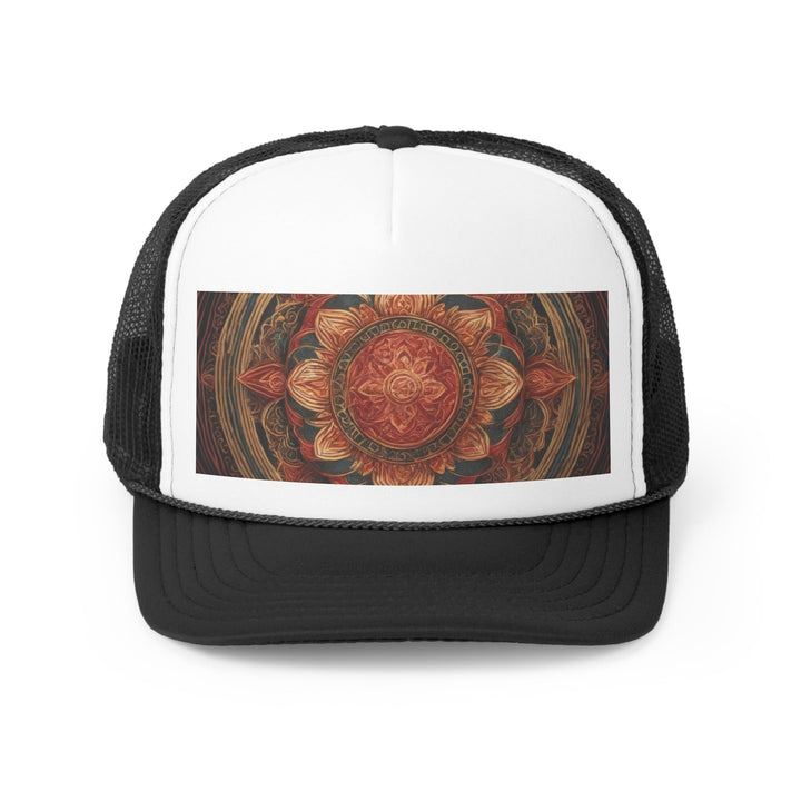 Ornate Lotus Mandala - Trucker Hat - Hats - g(0D·IO) - Black - One size -