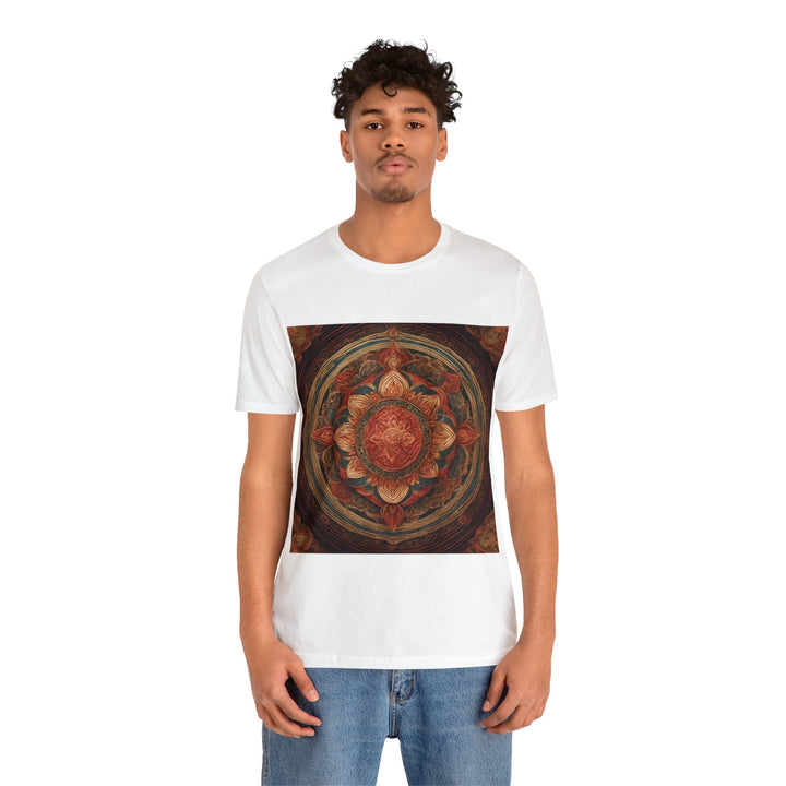 Ornate Lotus Mandala - Unisex Jersey Short Sleeve Tee - T-Shirt - g(0D·IO) - Black - S -