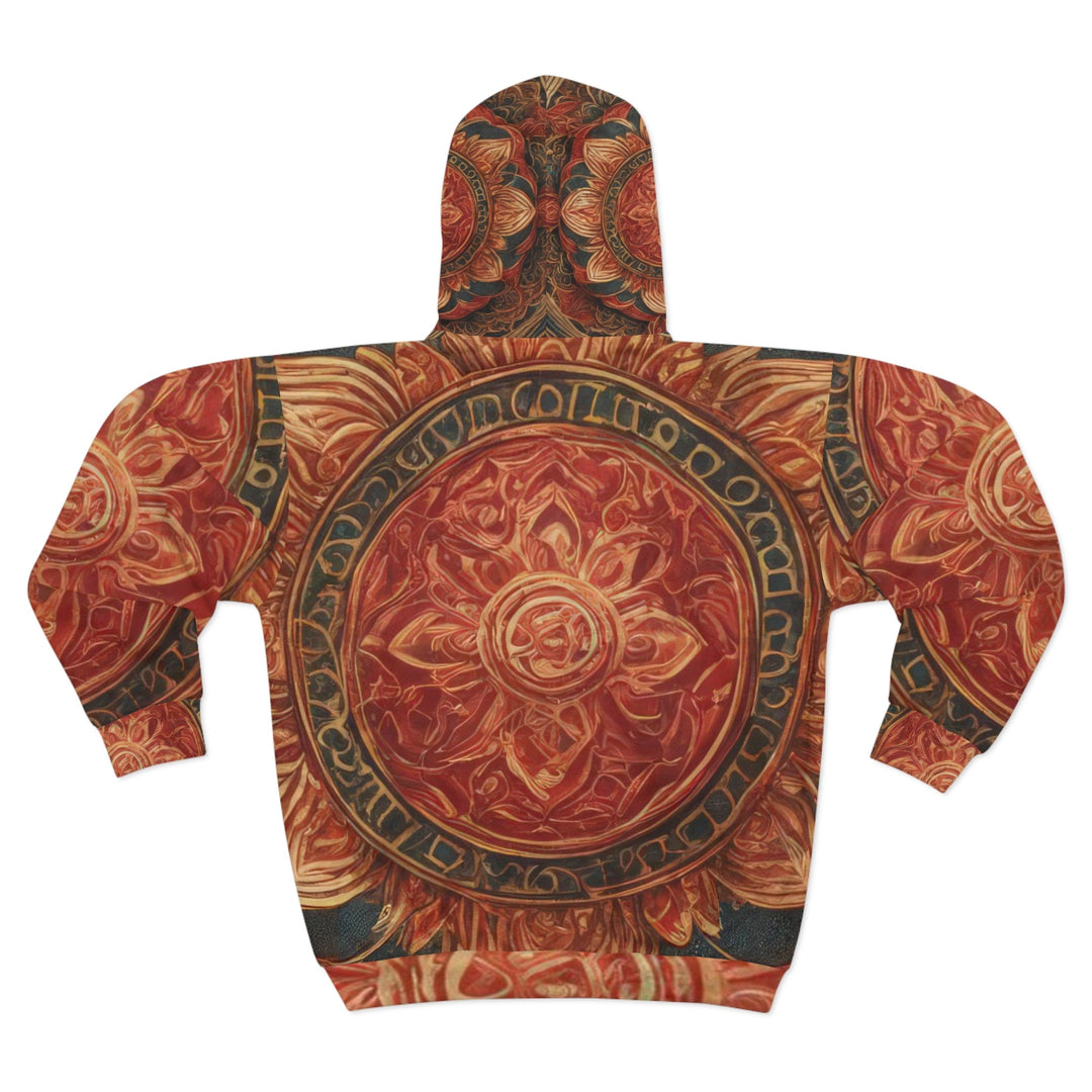 Ornate Lotus Mandala - Unisex Zip Hoodie - All Over Prints - g(0D·IO) - XS - -