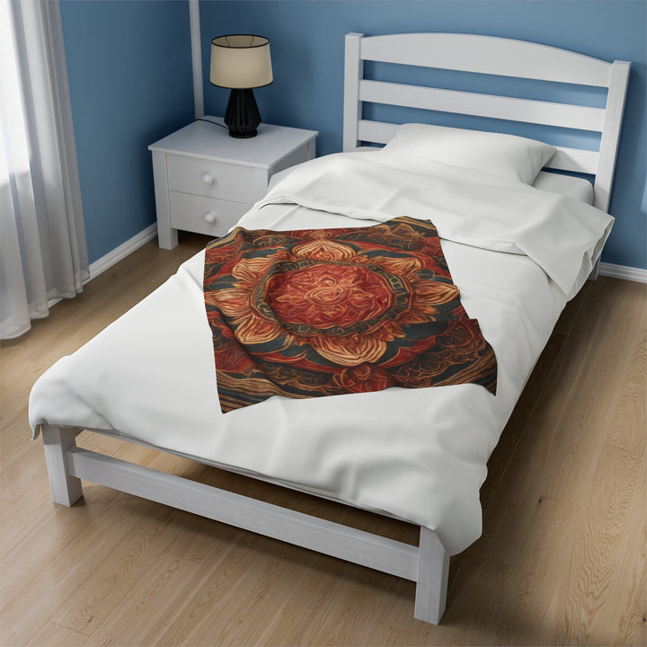 Ornate Lotus Mandala - Velveteen Plush Blanket - All Over Prints - g(0D·IO) - 30" × 40" - -