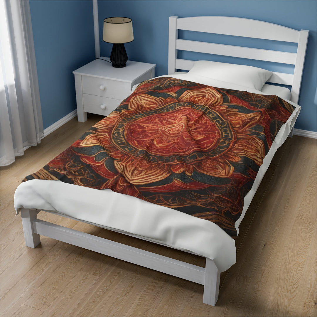 Ornate Lotus Mandala - Velveteen Plush Blanket - All Over Prints - g(0D·IO) - 30" × 40" - -