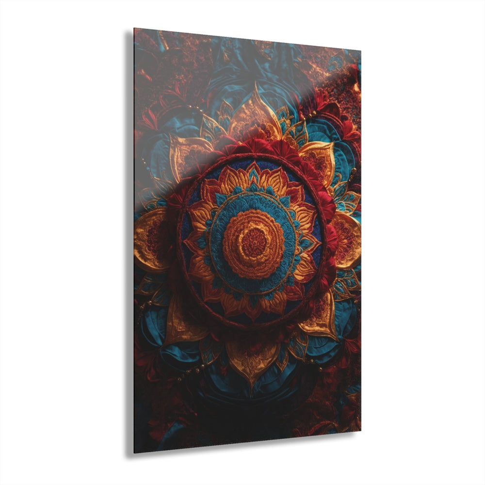Ornate Textile Mandala - Acrylic Prints (French Cleat Hanging) - Home Decor - g(0D·IO) - 24" x 36" (Vertical) - 0.25'' -