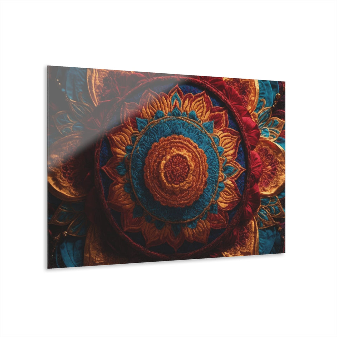 Ornate Textile Mandala - Acrylic Prints (French Cleat Hanging) - Home Decor - g(0D·IO) - 36" x 24" (Horizontal) - 0.25'' -