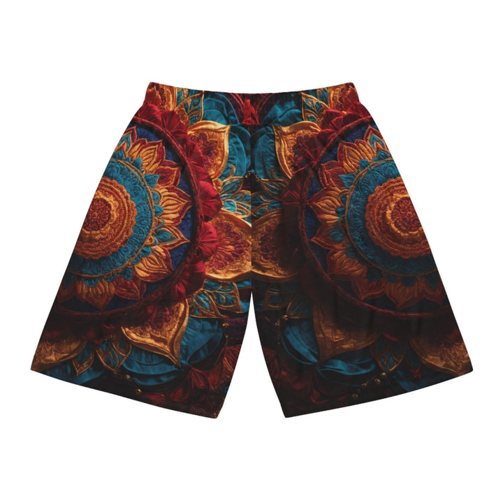 Ornate Textile Mandala - AOP Basketball Shorts - All Over Prints - g(0D·IO) - Seam thread color automatically matched to design - XS -