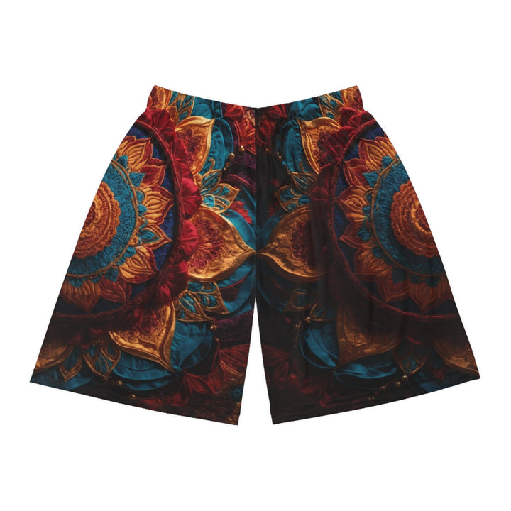 Ornate Textile Mandala - AOP Basketball Shorts - All Over Prints - g(0D·IO) - Seam thread color automatically matched to design - XS -