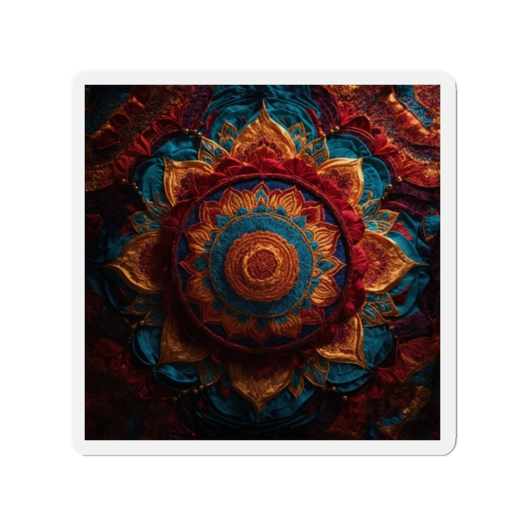 Ornate Textile Mandala - Die-cut Magnet - Home Decor - g(0D·IO) - 2" x 2" - Die-Cut - 1 pc