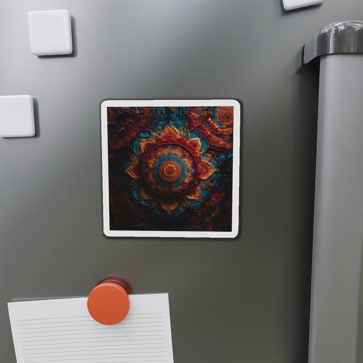 Ornate Textile Mandala - Die-cut Magnet - Home Decor - g(0D·IO) - 6 × 6" - Die-Cut - 1 pc