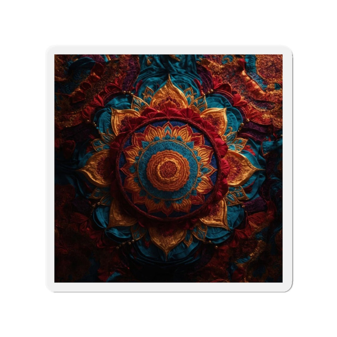 Ornate Textile Mandala - Die-cut Magnet - Home Decor - g(0D·IO) - 6 × 6" - Die-Cut - 1 pc