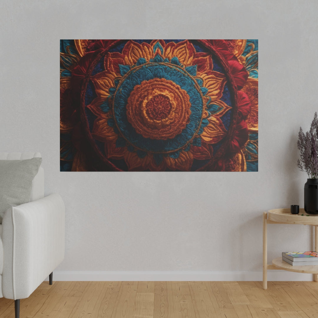 Ornate Textile Mandala - Matte Canvas - Canvas - g(0D·IO) - 32" x 32" (Square) - 0.75'' -