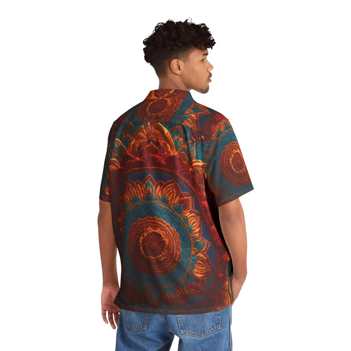 Ornate Textile Mandala - Men's Hawaiian Shirt - All Over Prints - g(0D·IO) - S - Black -