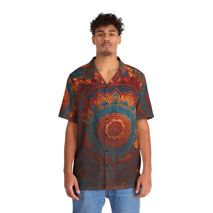 Ornate Textile Mandala - Men's Hawaiian Shirt - All Over Prints - g(0D·IO) - S - Black -