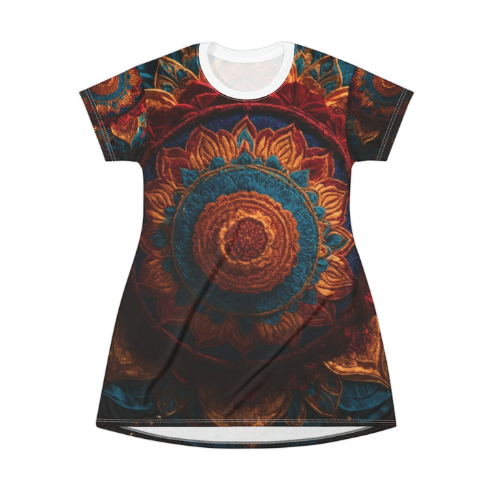 Ornate Textile Mandala - T-Shirt Dress - All Over Prints - g(0D·IO) - XS - -