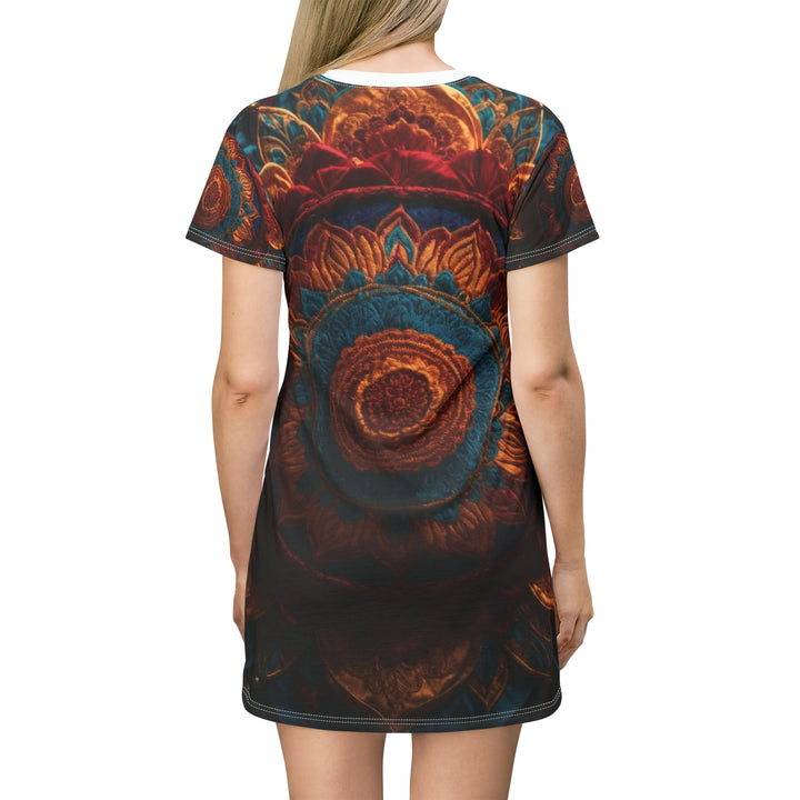 Ornate Textile Mandala - T-Shirt Dress - All Over Prints - g(0D·IO) - XS - -