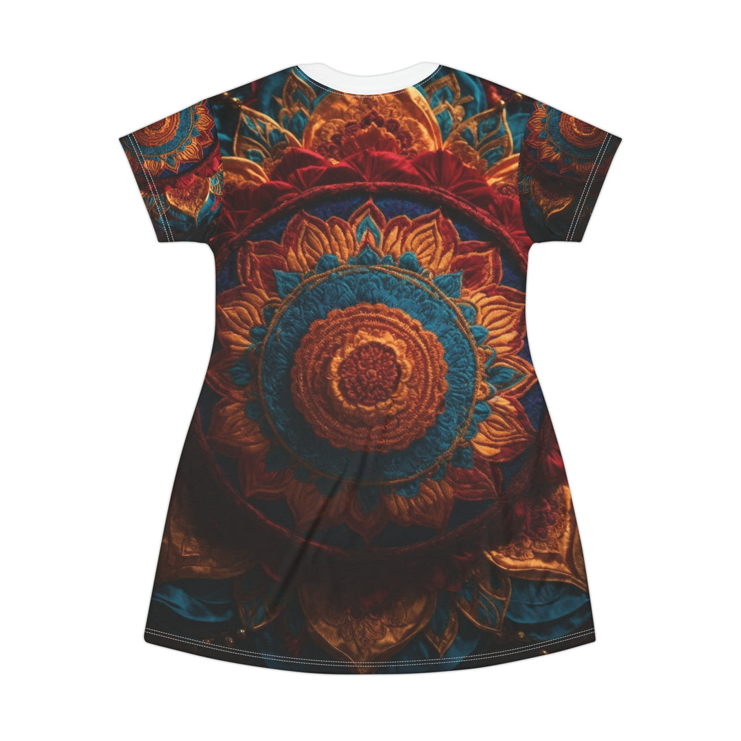 Ornate Textile Mandala - T-Shirt Dress - All Over Prints - g(0D·IO) - XS - -