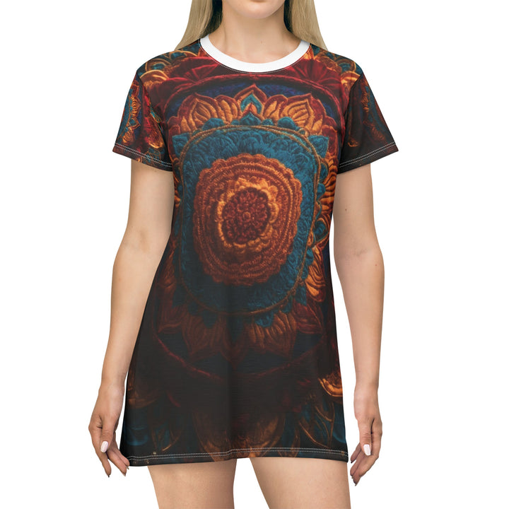 Ornate Textile Mandala - T-Shirt Dress - All Over Prints - g(0D·IO) - XS - -