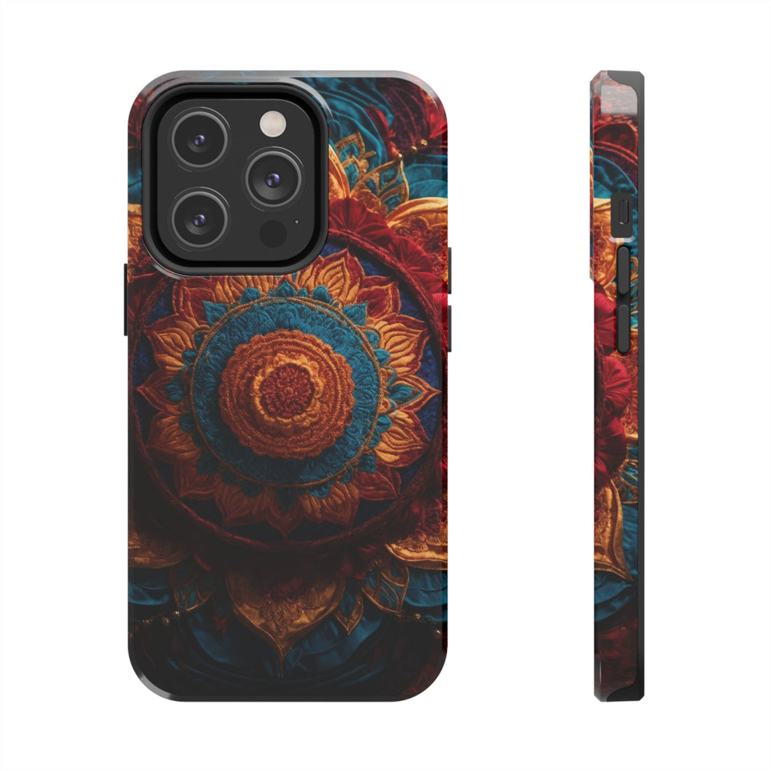 Ornate Textile Mandala - Tough Phone Case - Phone Case - g(0D·IO) - iPhone 14 Pro - -