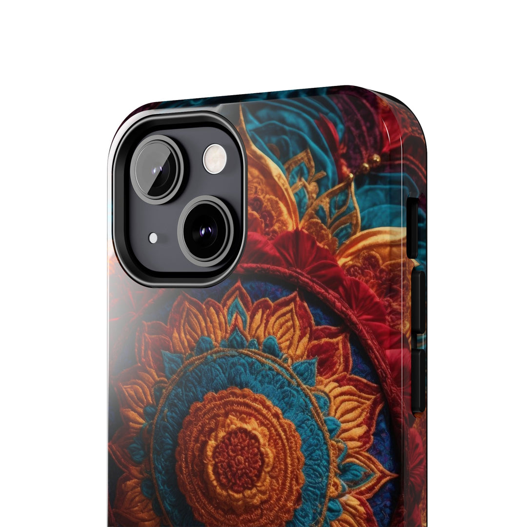 Ornate Textile Mandala - Tough Phone Case - Phone Case - g(0D·IO) - iPhone 13 Mini - -