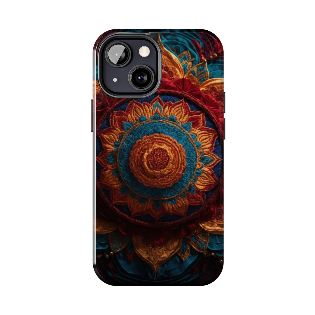 Ornate Textile Mandala - Tough Phone Case - Phone Case - g(0D·IO) - iPhone 13 Mini - -