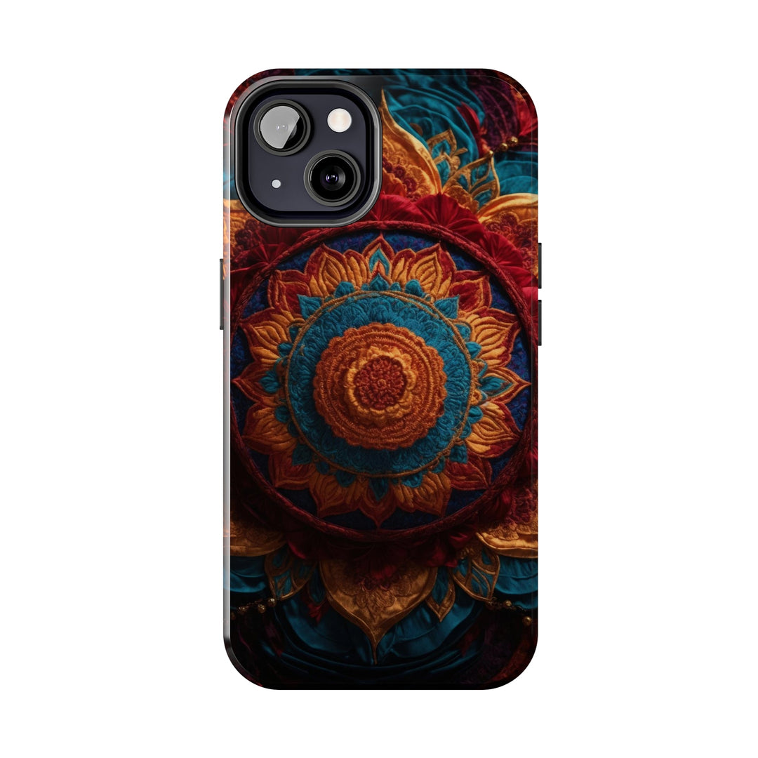 Ornate Textile Mandala - Tough Phone Case - Phone Case - g(0D·IO) - iPhone 13 Mini - -