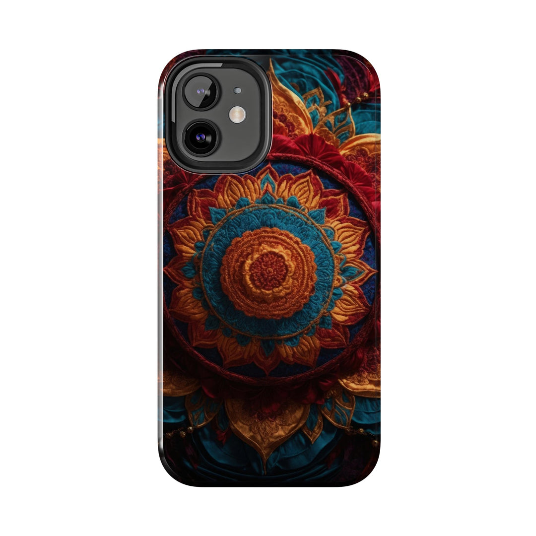 Ornate Textile Mandala - Tough Phone Case - Phone Case - g(0D·IO) - iPhone 13 Mini - -