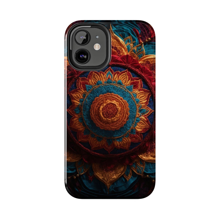 Ornate Textile Mandala - Tough Phone Case - Phone Case - g(0D·IO) - iPhone 13 Mini - -