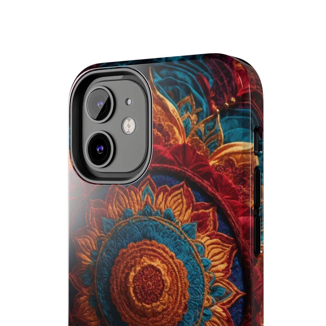 Ornate Textile Mandala - Tough Phone Case - Phone Case - g(0D·IO) - iPhone 13 Mini - -